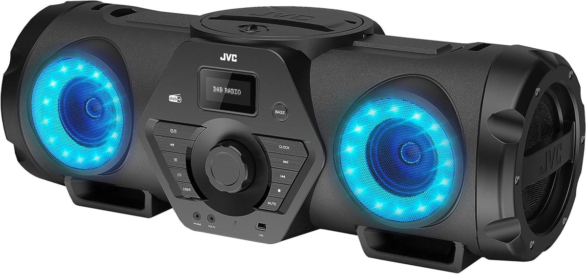 JVC - Boomblaster Dab 2 x 30 Watt, Dab+, FM, Bluetooth, CD, USB, Line-in RV-NB300DAB Noir