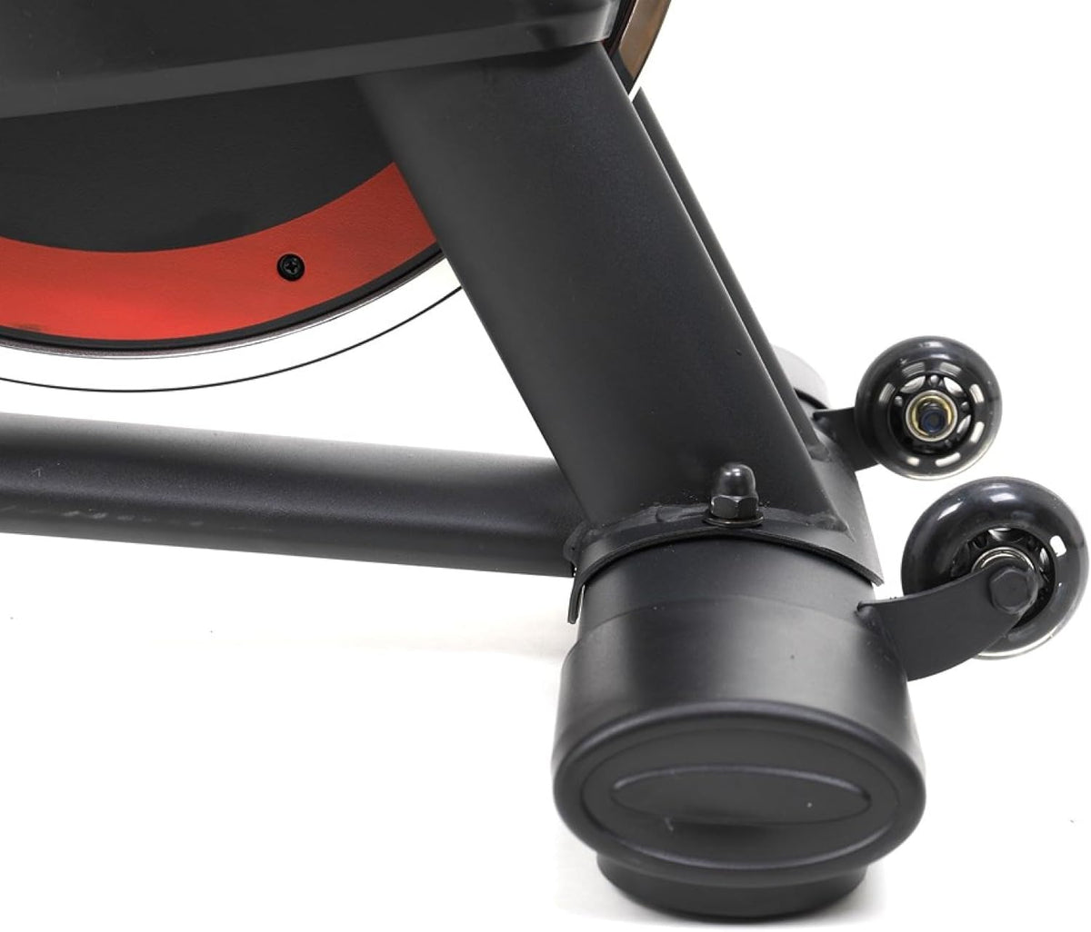 TechFit Vélo d’appartement – 20 kg volant d’inertie, résistance magnétique 99 niveaux, siège et guidon réglables, écran LCD, Bluetooth apps, 200 kg max, capteurs pouls, support téléphone