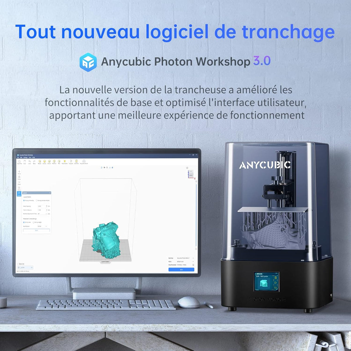 ANYCUBIC Photon Mono 2, imprimante 3D résine - 143 x 89 x 165 mm