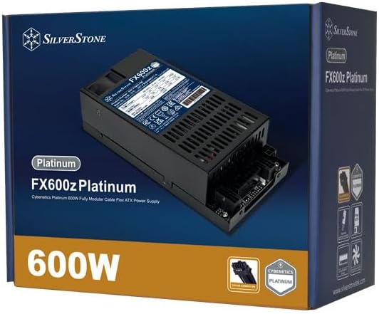 Silverstone Technology FX600z Platinum, Alimentation Flex ATX entièrement modulaire 600W Cybenetics Platinum, SST-FX600-PM