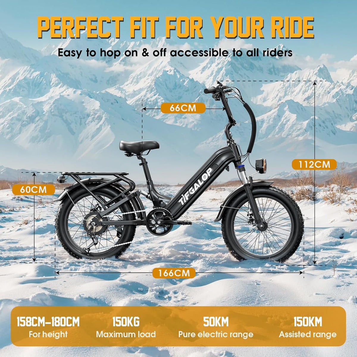 Lohang Vélo électrique Adulte, 20 Pouces, Batterie au Lithium Amovible 48 V 20 Ah, autonomie 50-150 km, Suspension intégrale, 7 Vitesses.
