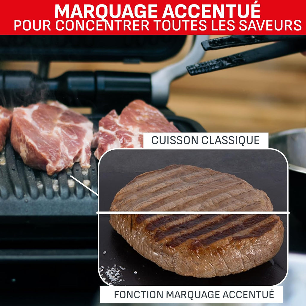 Tefal Optigrill Elite XL, Grill intelligent, 16 programmes, Mode manuel, Fonction marquage, XL 8 personnes, GC760D12