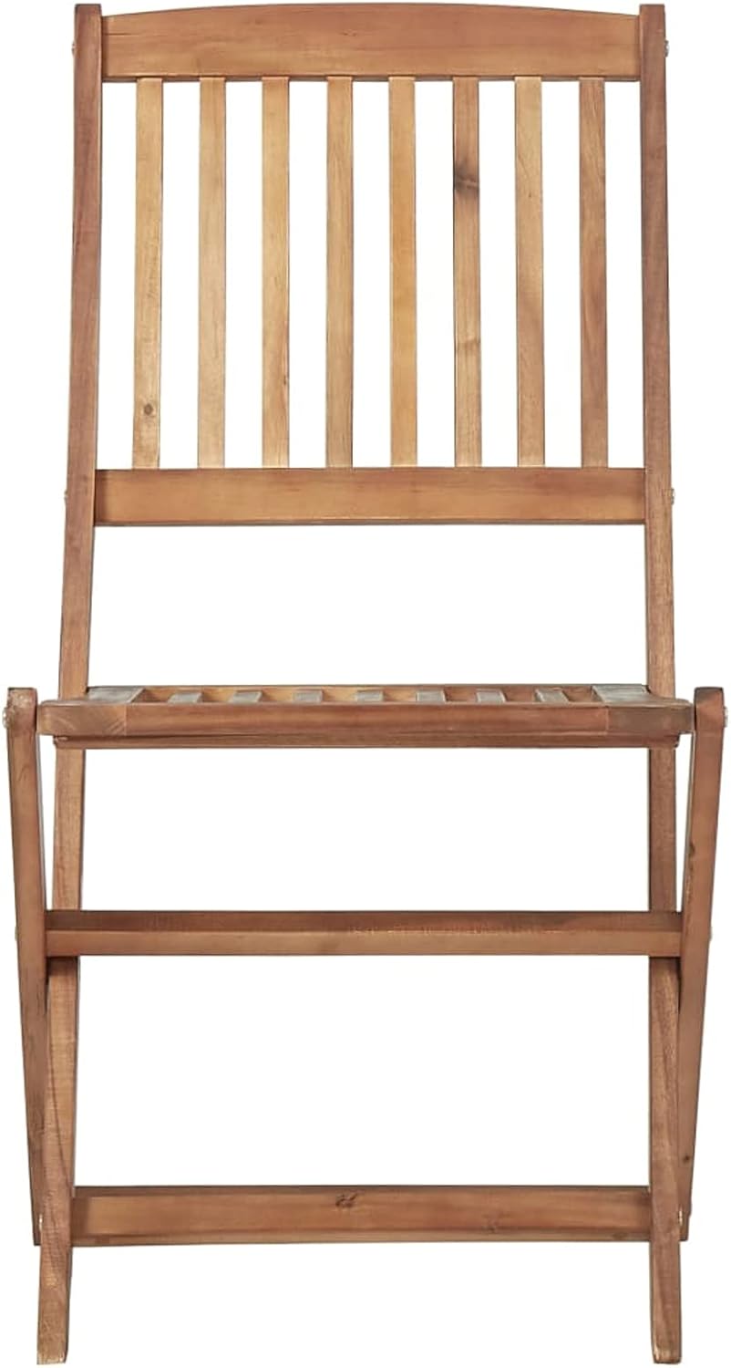 ZEYUAN Chaises Pliables de Jardin 4 pcs avec Coussins Bois d'acacia,Table De Jardin,Chaise De Jardin Aluminium,Chaise Jardin Plastique