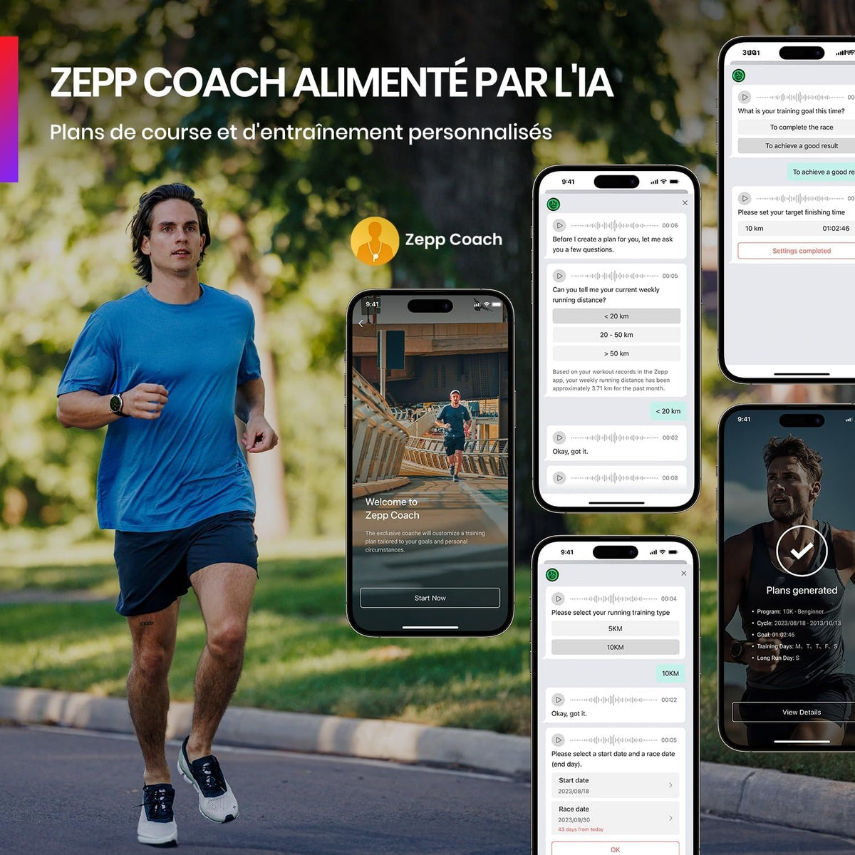 Amazfit Balance 46mm Montre Intelligente, Paiement Sans Contact NFC, de Fitness AI, Autonomie de 14 Jours, Surveillance du Sommeil et de la Santé, GPS, 150 Modes Sportifs pour Android et iPhone