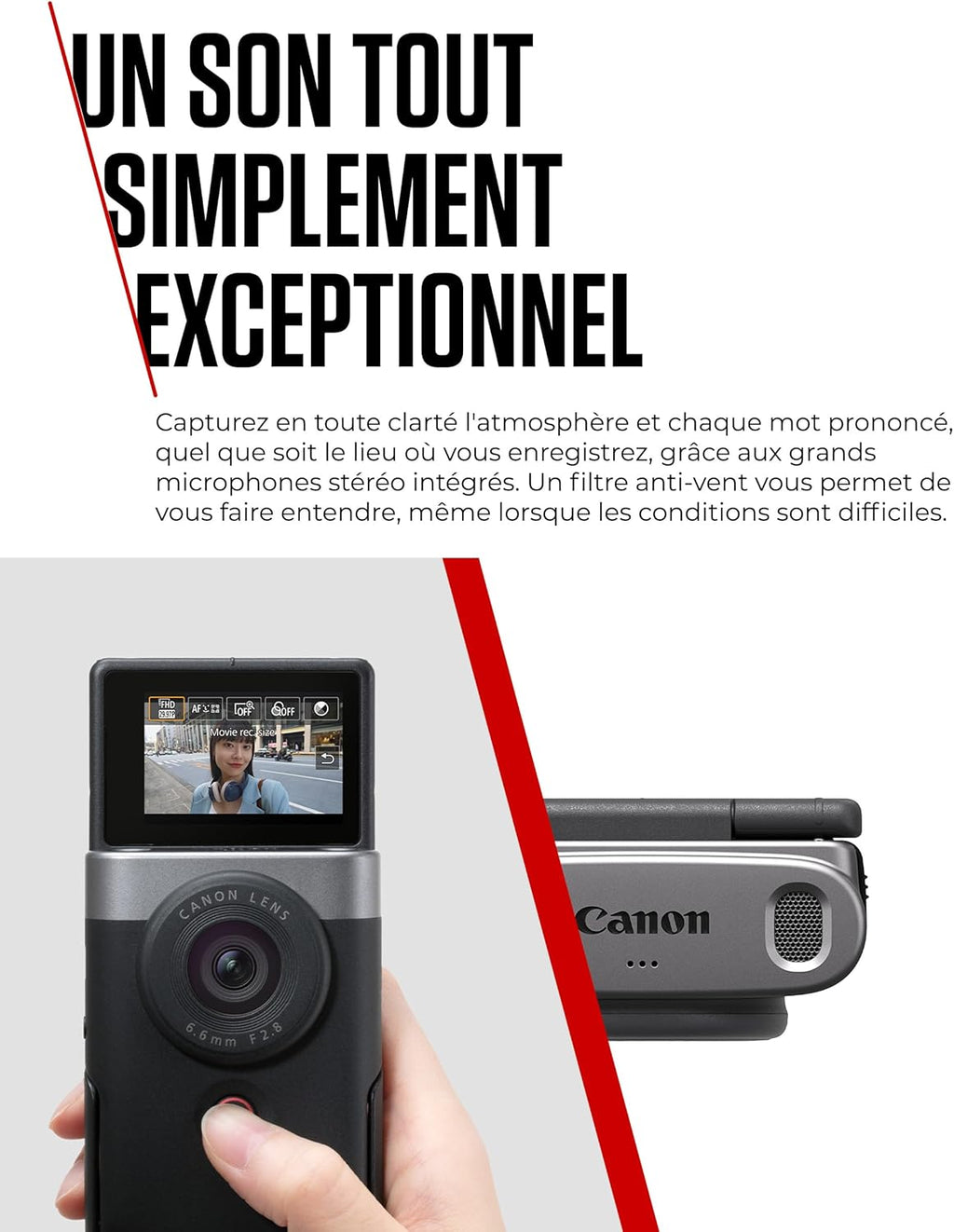 Canon PowerShot V10 Vlogging Starter Kit – Conçu pour Les Vloggers d’entrée de Gamme, cet Appareil Photo vlogging 4K Tout-en-Un Qui se Glisse Facilement dans la Poche, Argent