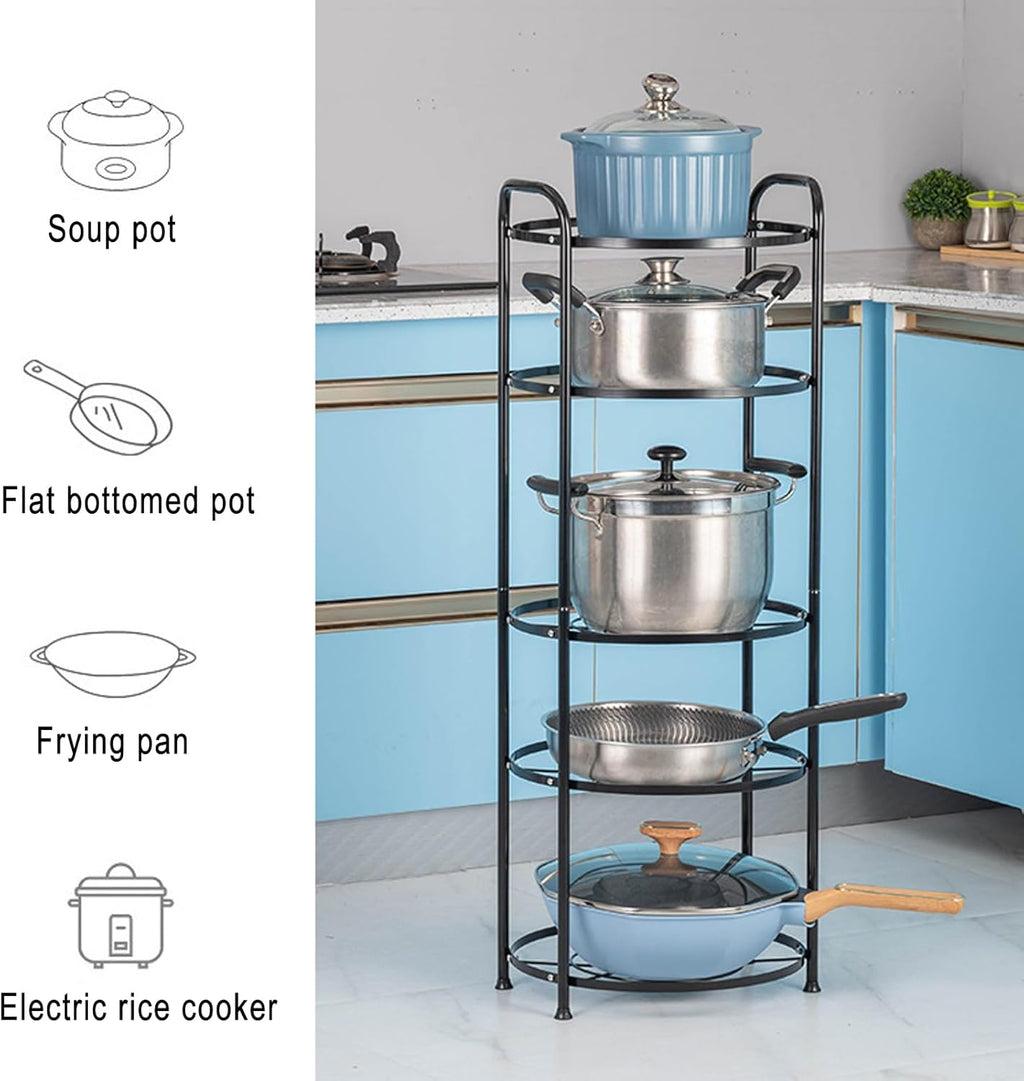 Organisateur de casseroles Gain de Place - Support de Rangement pour casseroles et poêles - Rangement Efficace pour Une Cuisine Parfaitement organisée