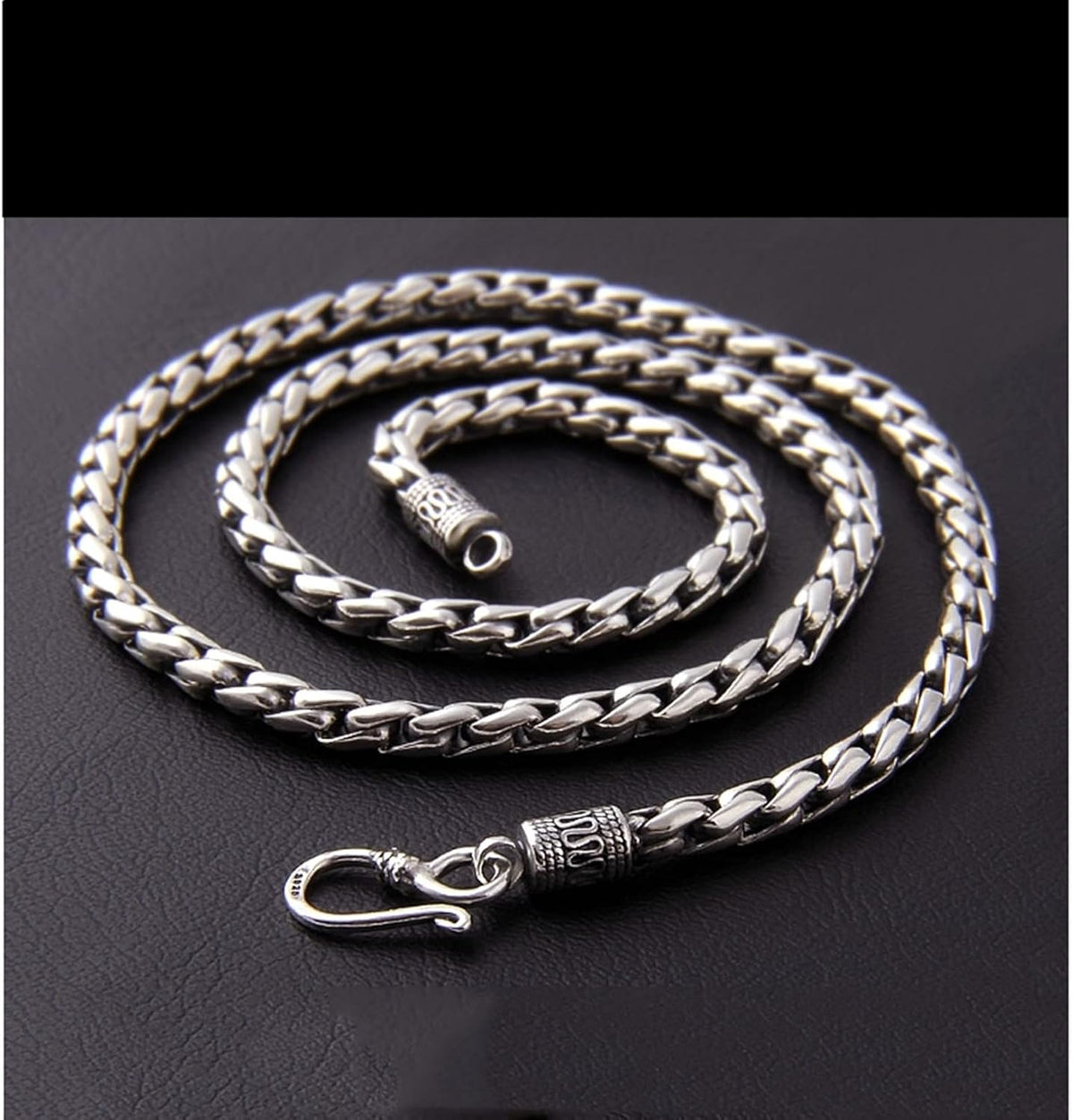 AmDxD Bijoux Collier Argent Homme 925 Spiga Collier Chaîne 4.6mm Colliers Vintage