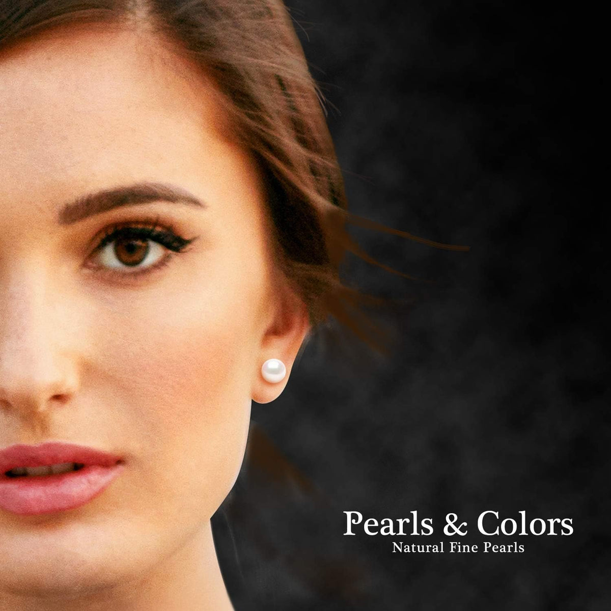 PEARLS & COLORS - Boucles d'Oreilles Perles de Culture d'Eau Douce Rondes 7-8 - Qualité AAA+ - Disponible en Or Jaune & Or Blanc - Système Poussettes