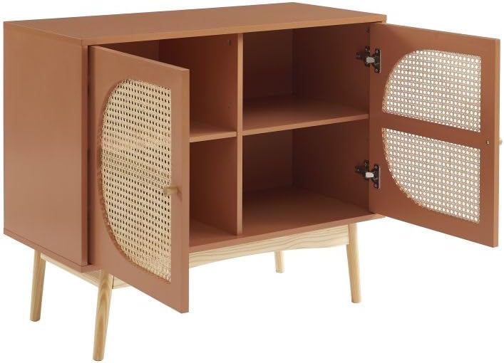 BAÏTA Buffet SIXTINE Terracotta et cannage rotin 90cm