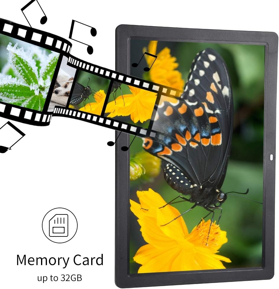 Wakects Cadre Photo Numérique 17 Pouces avec Télécommande, Haute Résolution 1440 x 900, Support Photo/Musique/Film/Calendrier