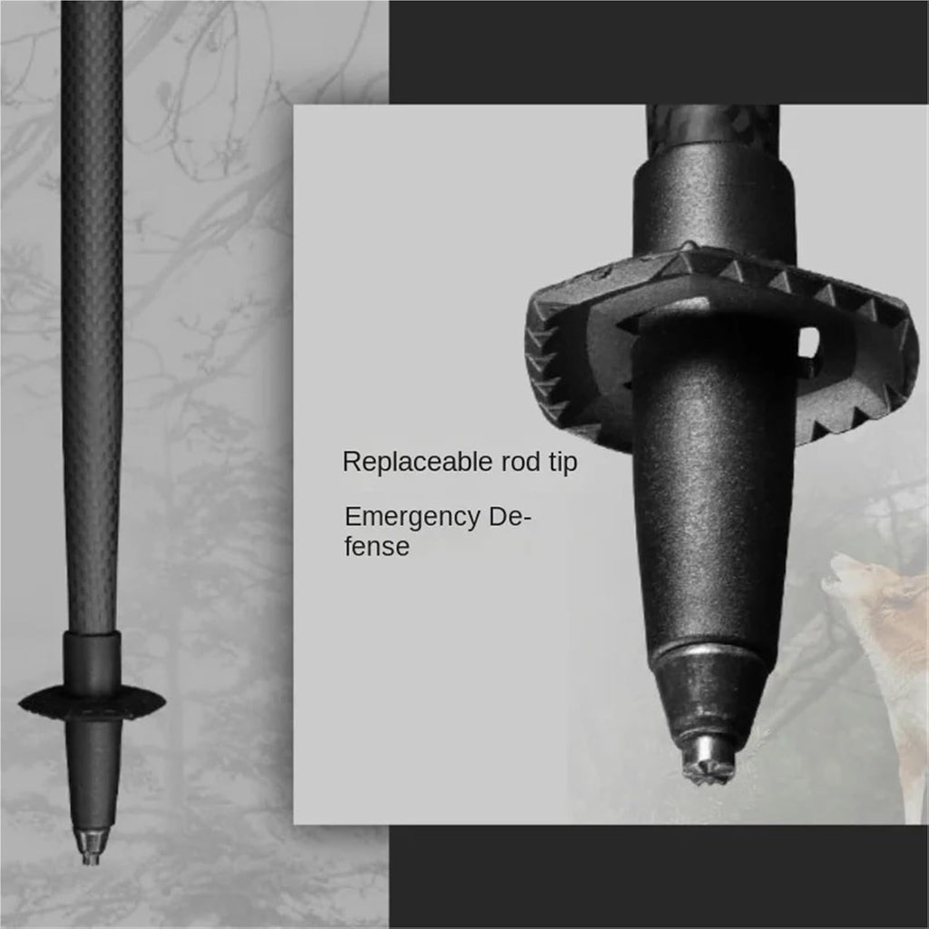 Bâton de randonnée Pliable et Portable, bâton de Marche télescopique réglable pour la randonnée