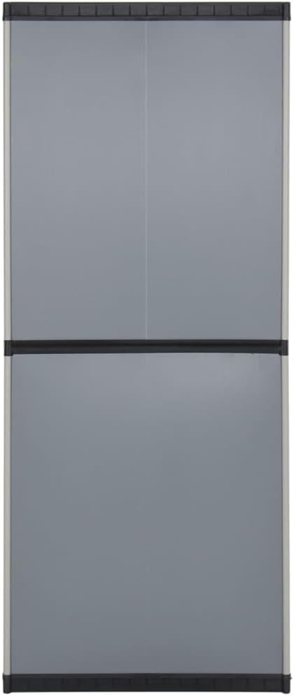 Tomostar Armoire de Rangement de Jardin, Armoire Haute à Outils Extérieur 3 étagères Gris/Noir 68x40x168cm