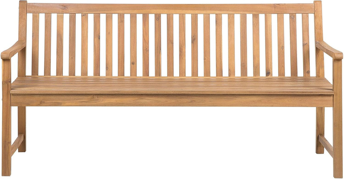 Beliani Banc de Jardin ou Terrasse 180 cm en Bois d'Acacia Certifié de Marron Clair Durable et Facile à Entretenir Design Traditionnel