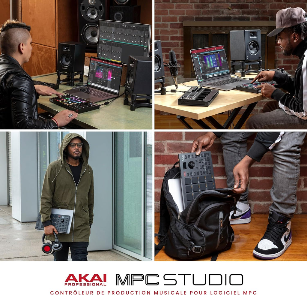 Akai Professional MPC Studio - Contrôleur MIDI Beat Maker avec 16 pads RVB sensibles à la vélocité, logiciel MPC, Touch Strip assignable et écran LCD