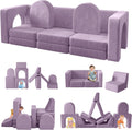 Wumagin Canapé Lit Enfant, Canape Enfant Convertible avec 13PCS Modules, Futon Pliable Meuble Sofa pour Chambre d'enfant, Chambre à Coucher, Salle de Jeux (Myrtille)