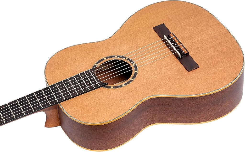 Ortega Guitars Guitare Classique Gaucher - 7/8 - Family Series - Housse Incluse - Cèdre / Acajou, Naturel R122-7/8-L