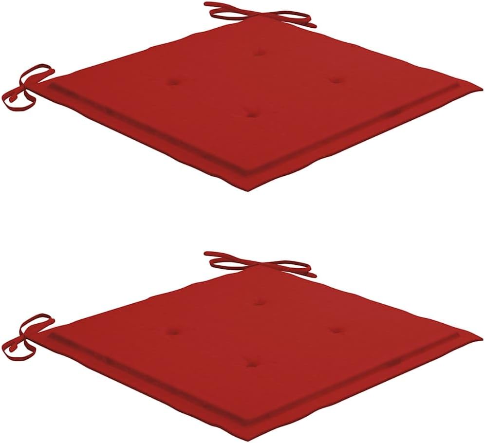 Fauteuil à Bascule en Teck Massif, avec Coussin Rouge, Design Confortable et Durable, Fauteuil a Bascule Exterieur, Fauteuils de Jardin, pour Intérieur et Extérieur, Rouge, 58 x 92.5 x 106 cm