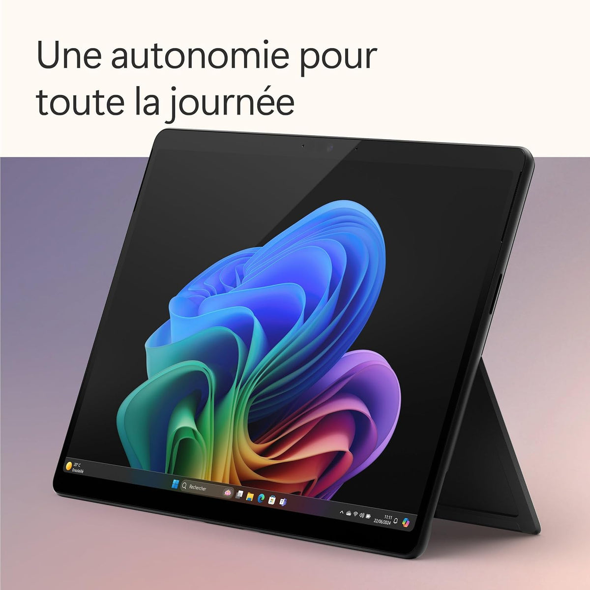 Microsoft Surface Pro Chargeur Non Inclus Copilot+ PC Ecran Tactile OLED 13 Snapdragon X Elite 16Go RAM SSD 512To Dernier Modèle, 11ème Edition Noir