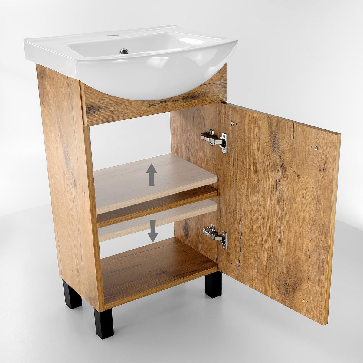 Paplinskimoebel Meuble de Salle de Bain avec Lavabo 50 x 40 x 84,5 cm - WC Rangement - Vasque 50 cm