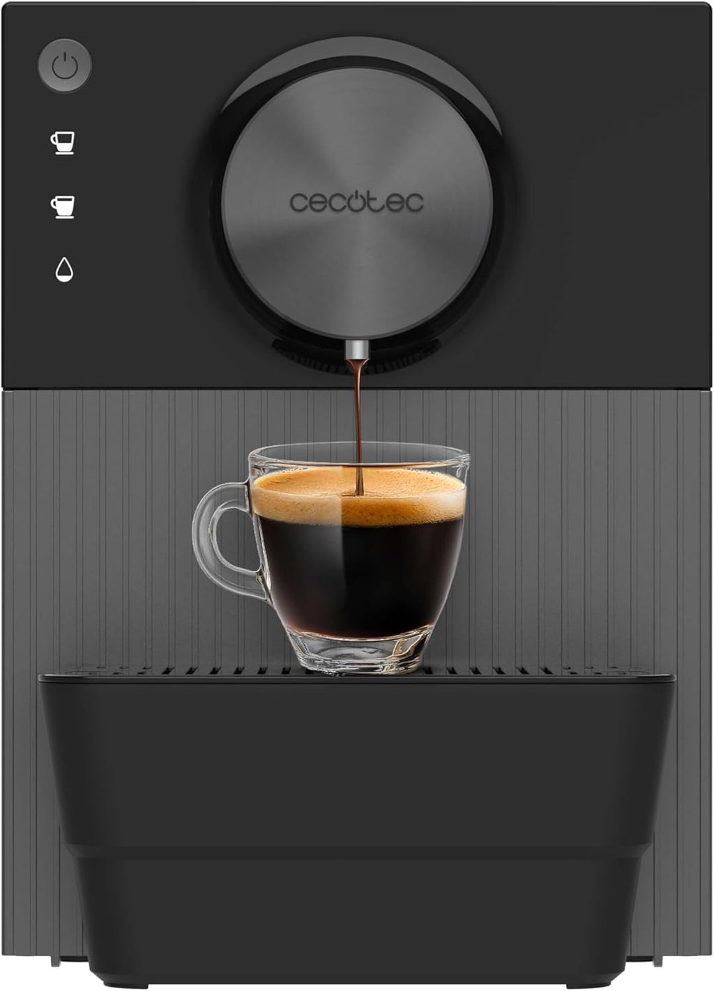 Cecotec Machine à Café Superautomatique Compacte Cremmaet Cube. 1350W, Système de Pressage 10g, Système de Pré-Infusion, 19 Bars, Système Thermoblock, 5 Niveaux de Mouture, Panneau de Contrôle Tactile