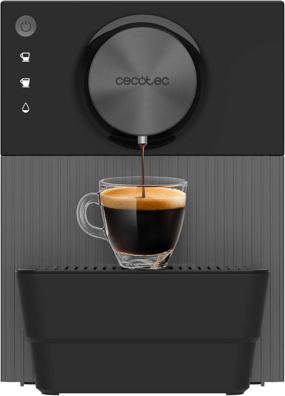 Cecotec Machine à Café Superautomatique Compacte Cremmaet Cube. 1350W, Système de Pressage 10g, Système de Pré-Infusion, 19 Bars, Système Thermoblock, 5 Niveaux de Mouture, Panneau de Contrôle Tactile