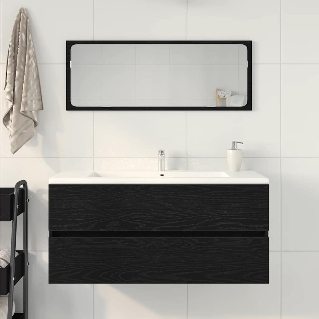 BOWEKAM Meubles, ensembles de meubles, ensembles de meubles de salle de bain, évier en chêne noir, 100 x 38,5 x 45 cm, bois d'ingénierie
