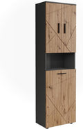 Vicco Armoire Haute Irma, Anthracite/Artisan, 50x172cm avec 3 Portes