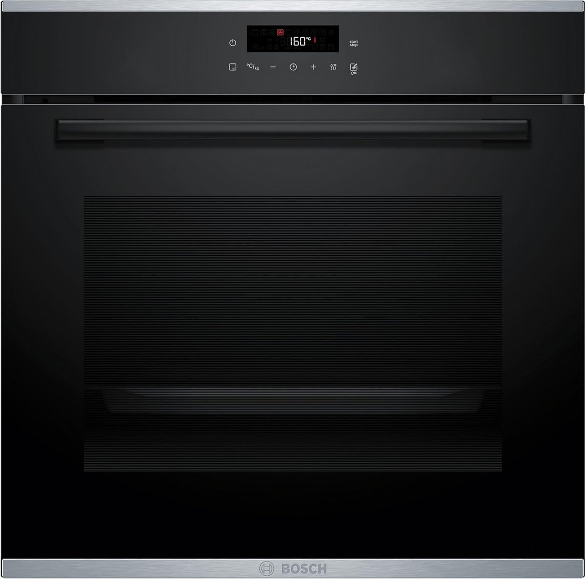 Bosch HBA272BB3 Série 4 Four encastrable 60 x 60 cm Pyrolyse auto-nettoyage LED Touch Control 3D Air chaud 10 programmes automatiques Aide au nettoyage hydrolytique Chauffage rapide Noir
