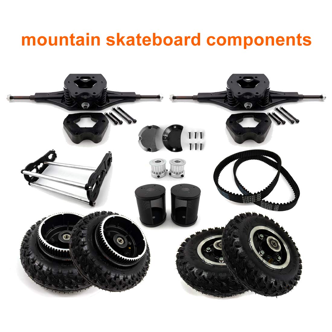 Composants pour skateboard de montagne sans moteur tout-terrain, support de moteur d'entraînement par courroie avec housse de protection (kit 1)