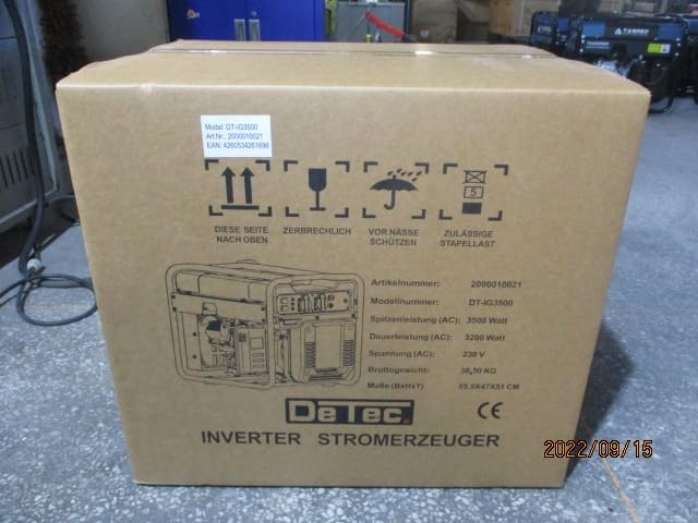 DeTec. Groupe électrogène à onduleur Inverter 3,5 kW numérique 230V Generateur a Essence