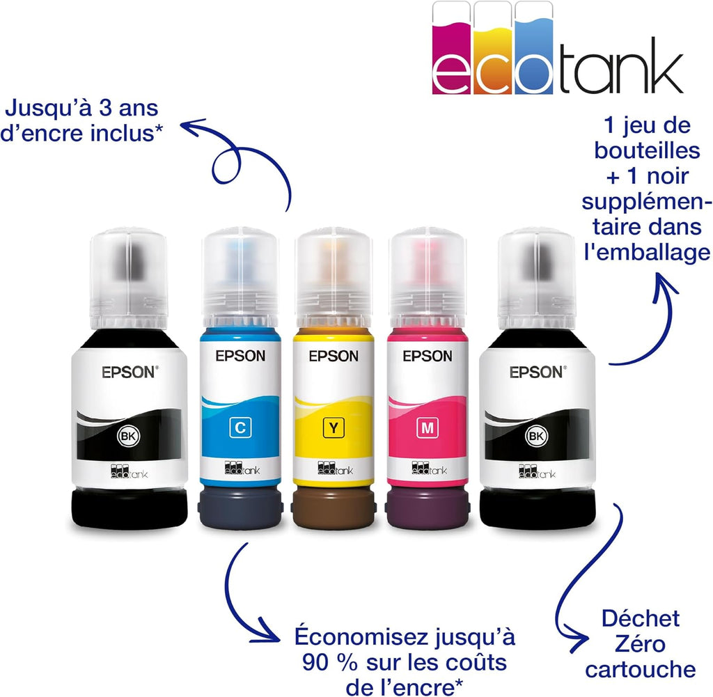 EcoTank ET-2850 A4 Imprimante Multifonction Wi-FI avec réservoir d'encre jusqu'à 3 Ans d'encre Incluse