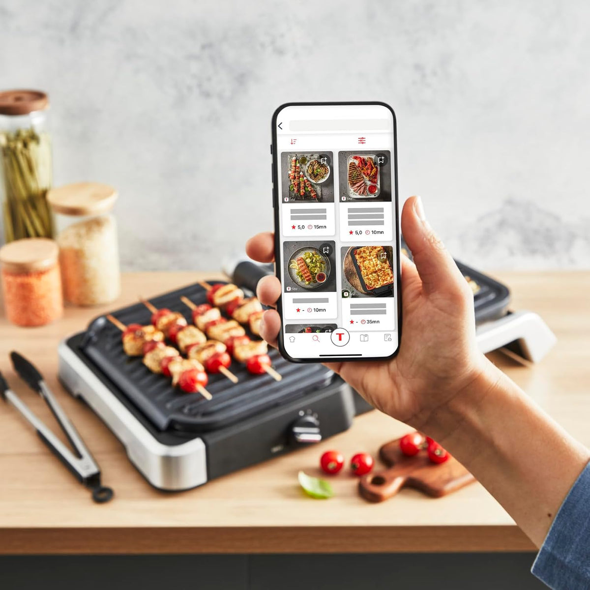 Tefal Optigrill 4 en 1, Grill intelligent, fonctions bbq, Four et repas complet, 9 programmes, Mode manuel, Ouverture 180°, 4 personnes, GC776D10