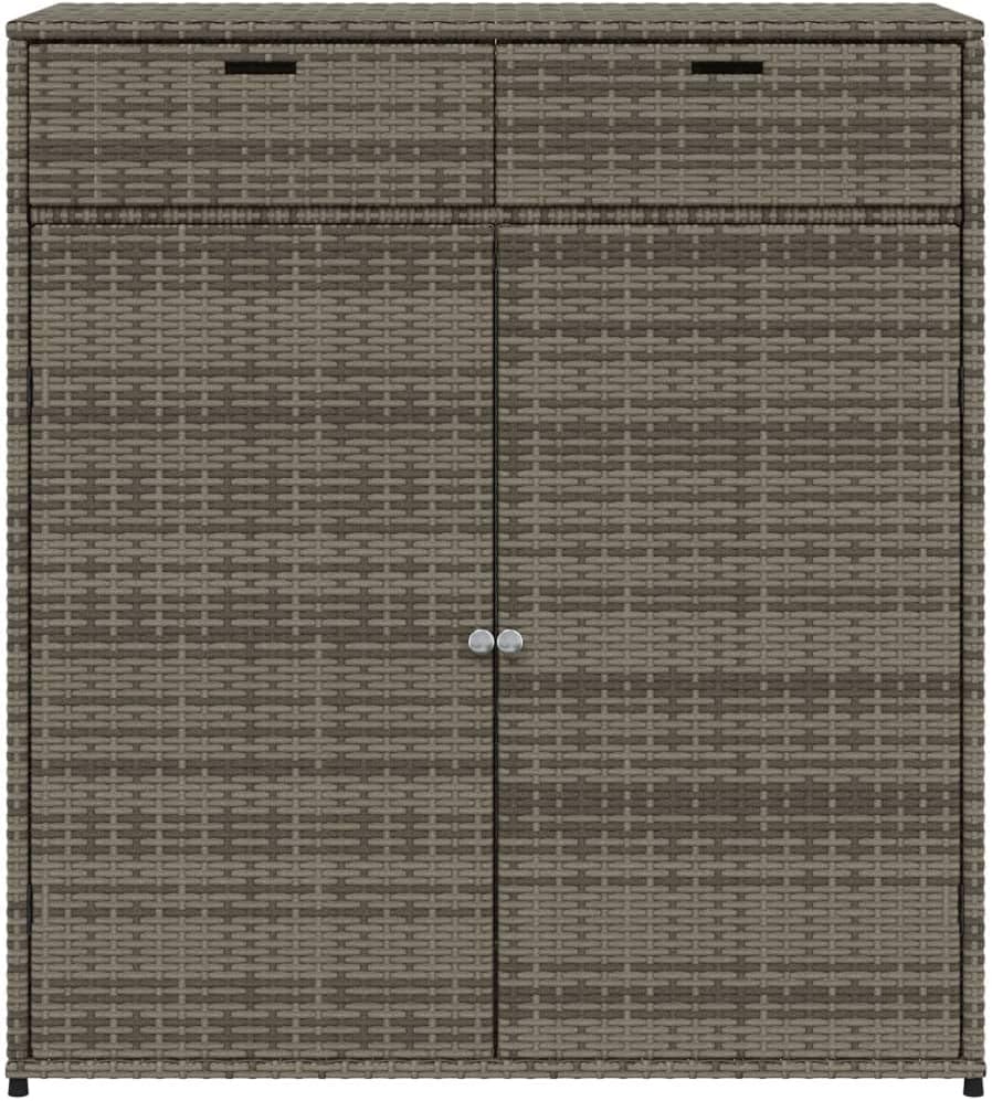 Canditree Armoire de Rangement de Jardin avec 2 Tiroirs 2 Portes, Meuble de Rangement Extérieur pour Outils Coussins (Gris)