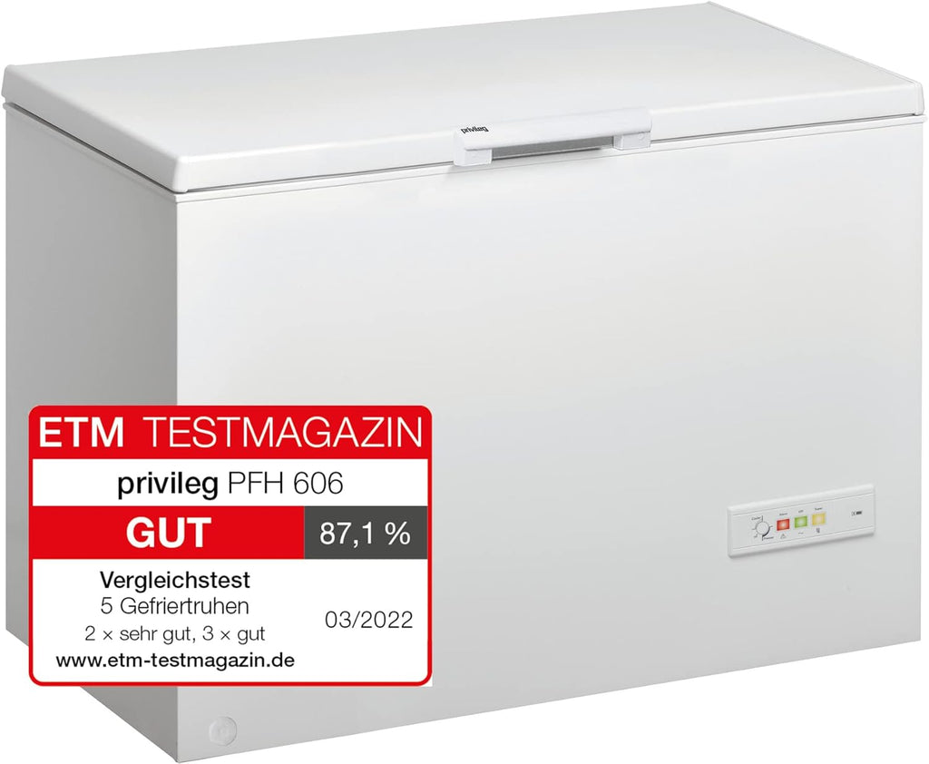 Privileg Congélateur PFH 606 - Capacité utile : 312 l - Cool or freeze - Fonction super congélation - Balance de porte - Éclairage intérieur - Sécurité enfant.