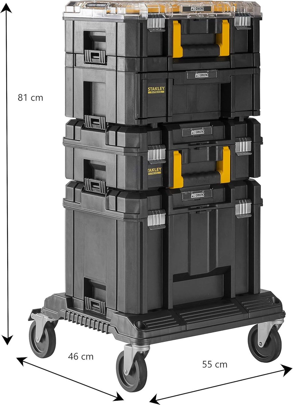 STANLEY FMST1-80107 Tour Tstak/PRO-STACK Gamme FATMAX - Modulable - Charge Maximale 100Kg - Dimensions 550X460X810Mm