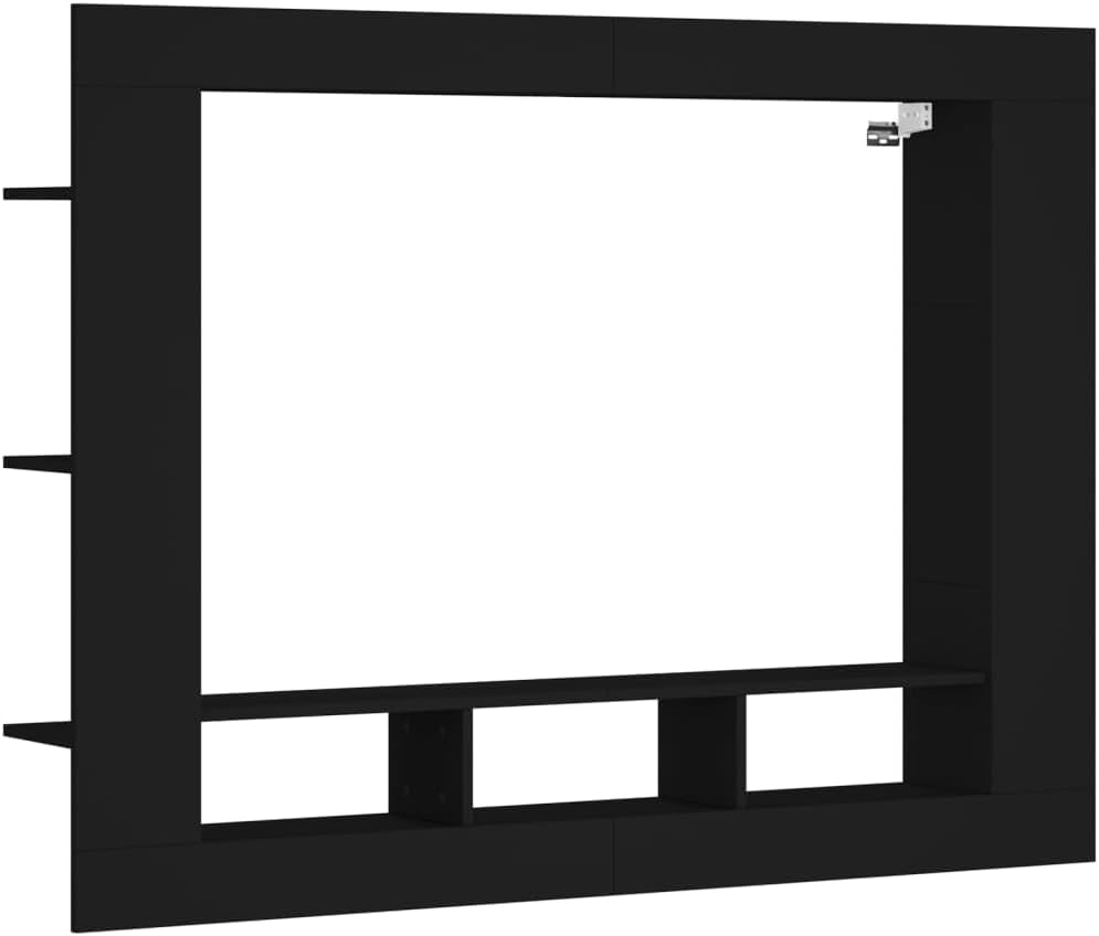 LLEZKBR Armoires et rangement-Meuble TV en bois d'ingénierie Noir 152 x 22 x 113 cm