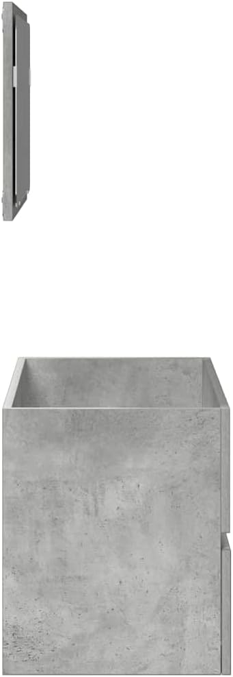BOWEKAM Meubles, ensembles de meubles, ensembles de meubles de salle de bain, armoire de salle de bain avec miroir, béton gris, bois d'ingénierie