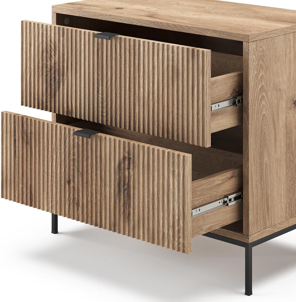 Vicco Table de Chevet Eliza, Chêne Viking, Lot de 2