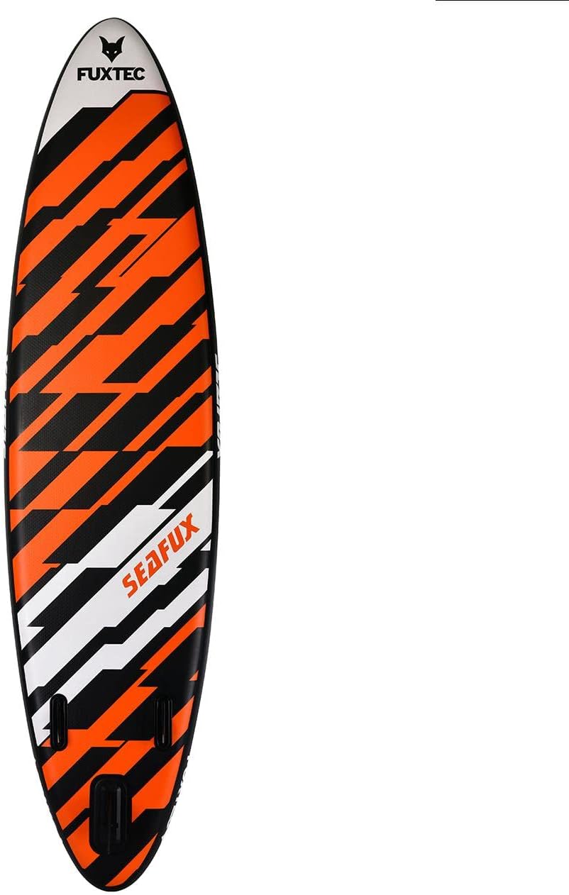 Fuxtec Stand Up Paddle Board Sea Cruiser Gonflable - 320 x 81 x 15 cm avec 3 Ailerons - Randonnée en Mer Supporte Jusqu'à 150kg - Sac à Dos Inclus