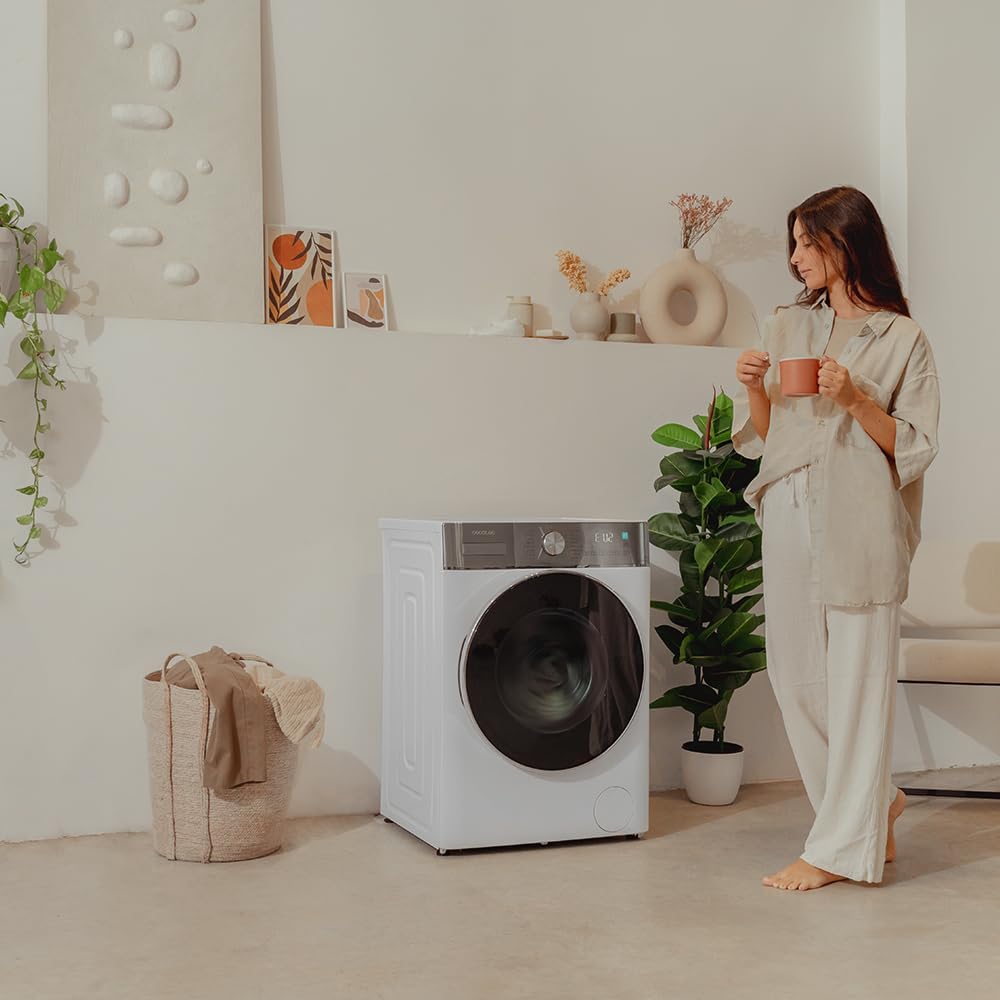Cecotec Lave-linge Séchant 8-5Kg Chargement Frontal Bolero Wash&Dry 8580 Inverter A 1400RPM, 16 Programmes, Moteur Inverter Plus, SteamMax, OnSmart, Fuzzy Logic, SpaCare et Détecteur de Charge