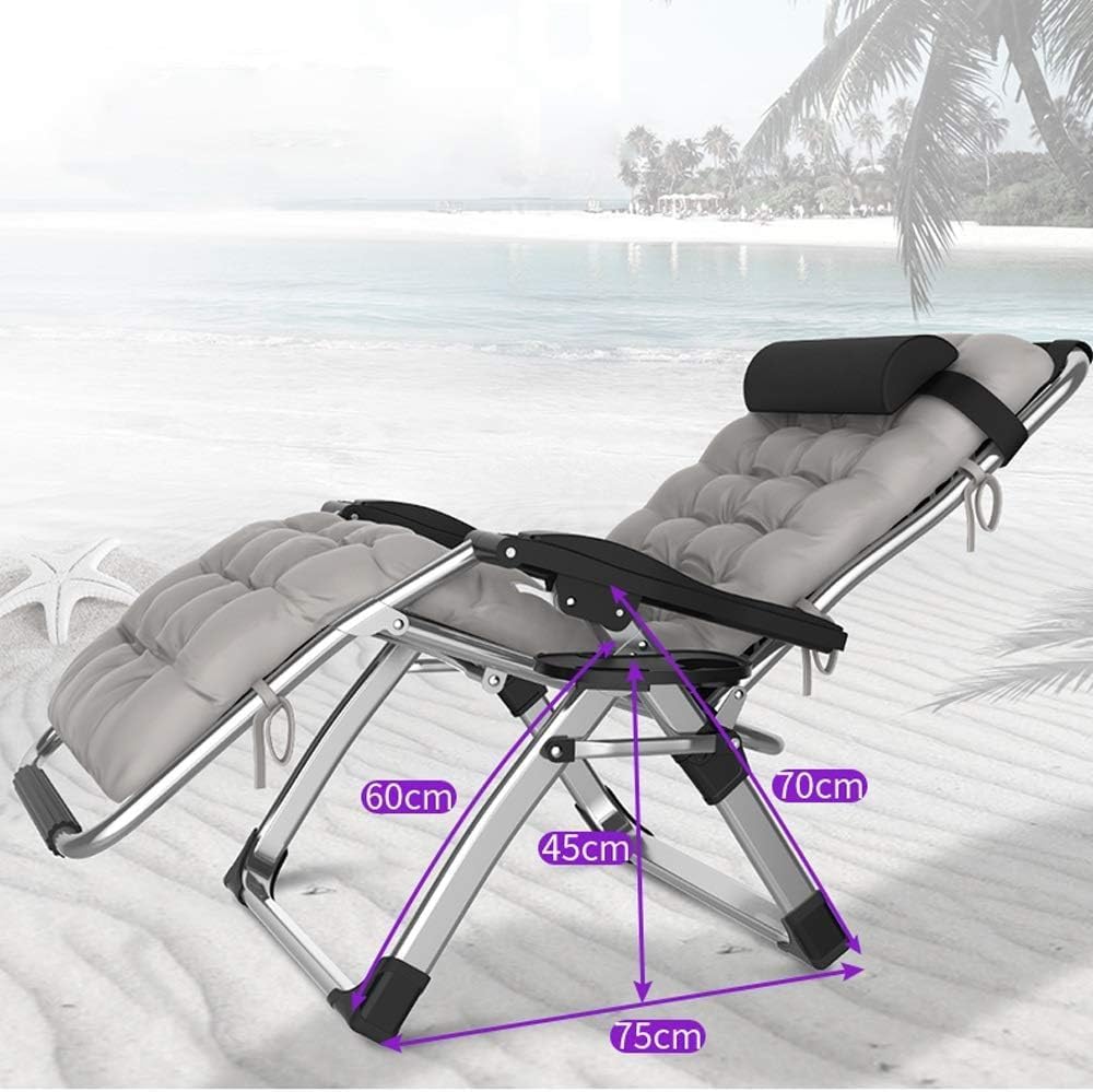 DANNMPX Chaise Longue Chaise Longue Pliante Chaises Inclinables Dossier Fauteuil Plage Jardin Portable Voyage Camping en Plein Air Pliante Relaxation A+Cushion