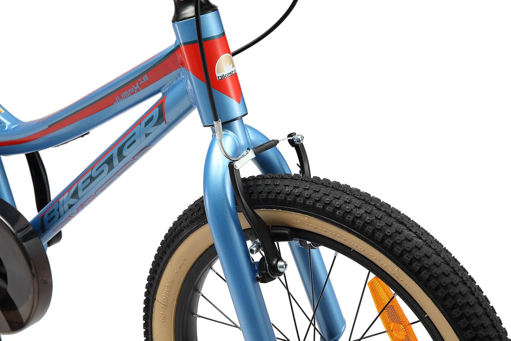 BIKESTAR Vélo Enfant en Aluminium, Garcons et Filles de 5 Ans | Bicyclette de Montagne VTT 18 Pouces avec Freins en V | Bleu