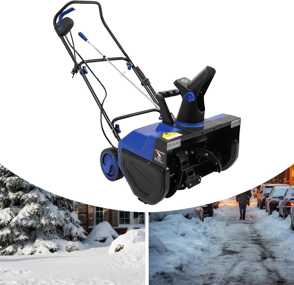 TaNeHaKi Fraise à neige électrique 2400 W Pelle à neige filaire avec lumières LED 180° réglable Machine de déneigement Largeur de travail 56 cm Profondeur de neige 33 cm Chasse-neige très efficace