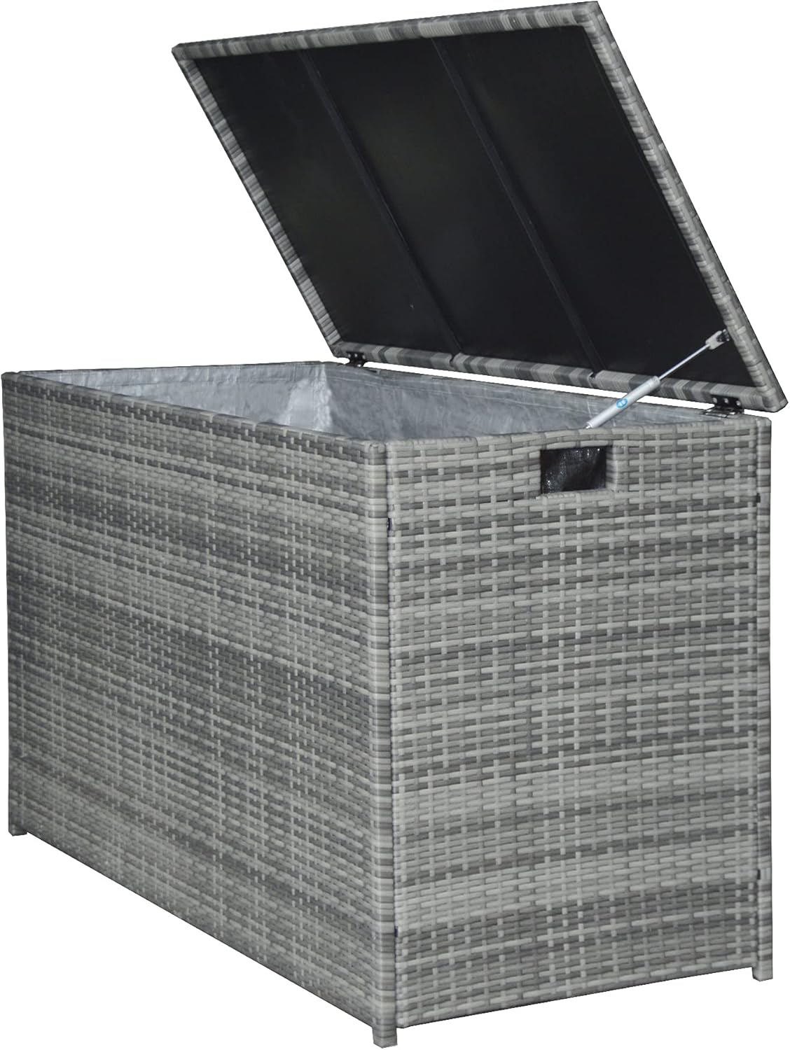 Teamson Home Coffre de Jardin Rangement extérieur avec Couvercle et Grande capacité 700L résistant aux intempéries Gris PT-OF0010G