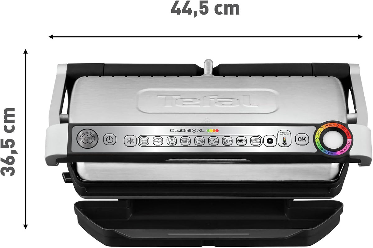 Tefal Optigrill+ XL, Grill intelligent, 9 programmes, Mode manuel, XL jusqu’à 8 personnes, GC722D16