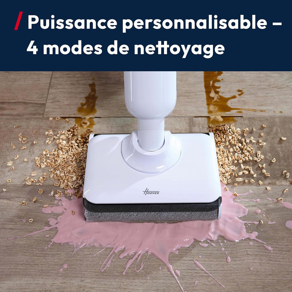 Hoover HW400 Aspirateur Laveur, sans Fil, Eau et Poussières, 180° à Plat, 50Min Autonomie, Techologie Anti-emmêlement, Auto-Nettoyage 70°C et Séchage 30Min, Nettoyage Triple Bord, 17000 Pa
