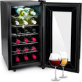 alpina Cave à Vin - 230V - 18 Bouteilles/50L - Température Réglable de 11°C à 22°C - Porte Vitrée et Éclairage Intérieur - Peu ou pas de Bruit - Noir