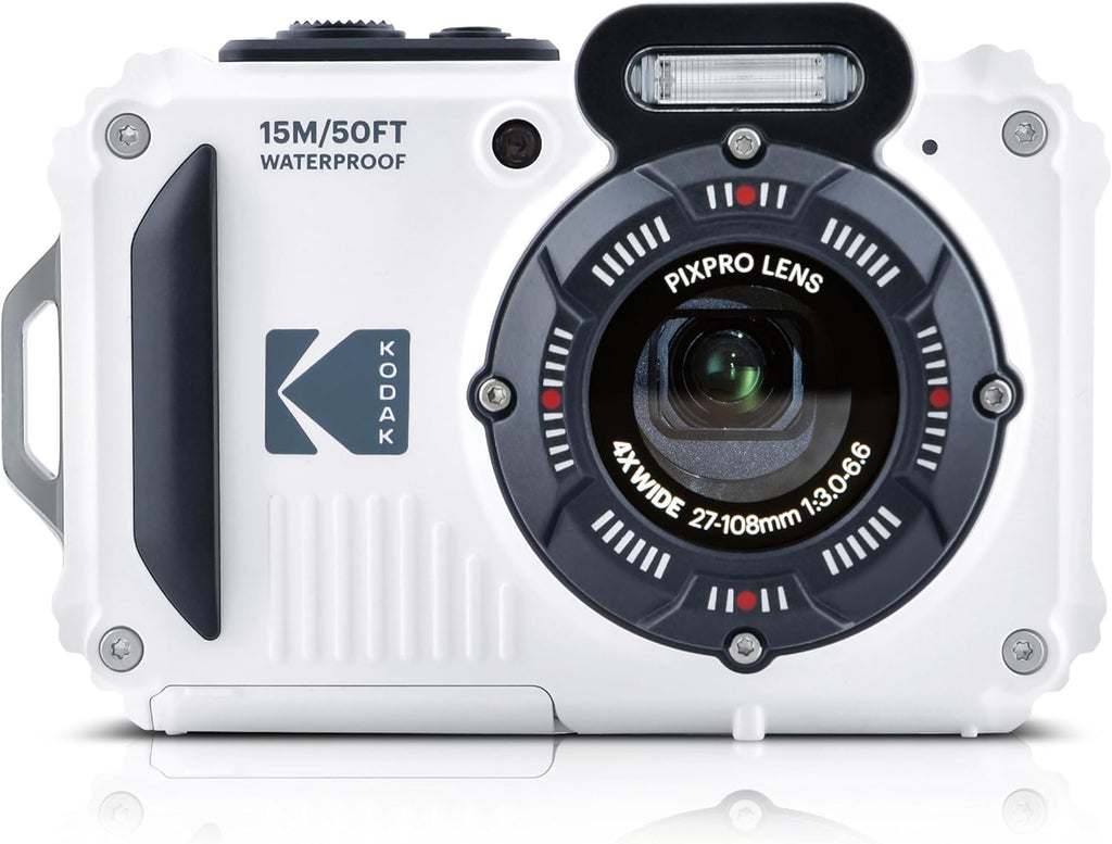 KODAK Pixpro WPZ2 - Appareil Photo Numérique Compact 16M Pixels, étanche à 15m, Anti-Choc, Video 720p, Ecran LCD 2,7 - Batterie Li-ion, Blanc