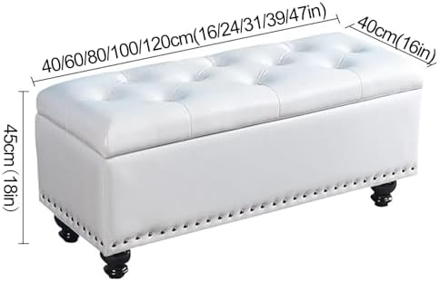 Banc de rangement rembourré pour chambre à coucher et entrée - Grande capacité - Avec siège élégant - Ottomane de rangement pour bout de lit - Meuble multifonction pour décoration d'intérieur