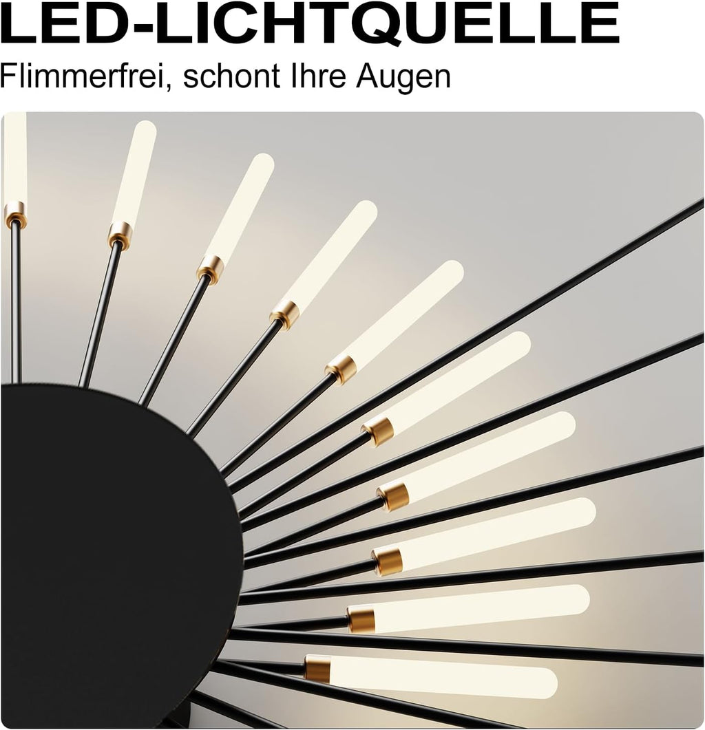 RRBEST Plafonnier LED Moderne Pour Salon,Acrylique Luminaire Plafonnier,Intérieur Design lampes de décoration pour salon chambre à coucher et salle à manger Noir,42 Tête